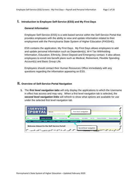 pa state employees ess system.